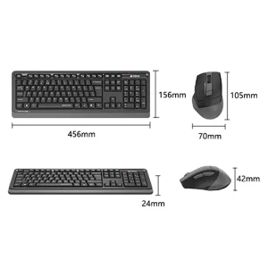 ابعاد موس و کیبورد بی سیم ای فورتک مدل a4tech fg1035q