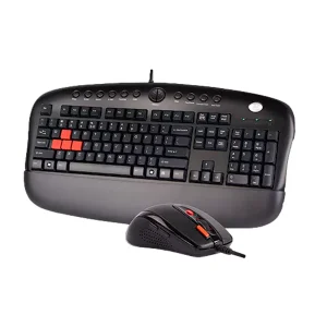 نمای جانبی کیبورد و موس باسیم ای فورتک مدل a4tech kx-2810bk