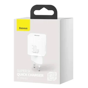 Baseus Super Si IC 30W EU CCSUP-J01 Fast Charger فست شارژر ۳۰ وات با درگاه USB-C
