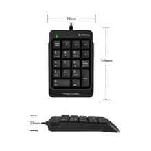 ابعاد کیبورد باسیم ای فورتک مدل a4tech fk-13p
