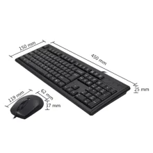 ابعاد موس و کیبورد بی سیم ای فورتک مدل a4tech kr-8372s