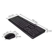 ابعاد کیبورد و موس باسیم ای فورتک مدل a4tech kr-9276