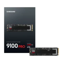 حافظه SSD اینترنال سامسونگ مدل 9100 PRO، رابط PCIe 5.0 NVMe M.2، ظرفیت 4 ترابایت، با سرعت خواندن تا 12400 مگابایت بر ثانیه و سرعت نوشتن تا 11000 مگابایت بر ثانیه، ایده‌آل برای ذخیره‌سازی حجم عظیم داده، پروژه‌های حرفه‌ای و سیستم‌های پیشرفته