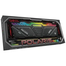 کلوزآپ از رم گیمینگ G.Skill POLARIS RGB با نورهای RGB درخشان و بدنه فلزی مشکی