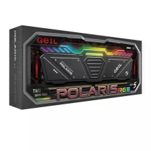 رم دسکتاپ DDR5 دو کاناله گیل مدل POLARIS RGB، ظرفیت 32 گیگابایت (2x16GB)، با فرکانس 6000 مگاهرتز و زمان تأخیر CL38، ایده‌آل برای گیمینگ و کارهای پردازشی سنگین