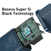 شارژر فست شارژ بیسوس Super Si TZCCSUP-B03 با کابل USB-C به Lightning مقاوم