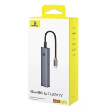 هاب USB-C بیسوس مدل B00052802811-02 با ۶ پورت متنوع شامل HDMI، USB3.0 و Type-C PD