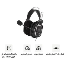 هدست ای‌فورتک مدل HS-60 با میکروفون قابل تنظیم و اتصال با سیم