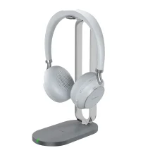 هدست بی‌سیم یالینک BH76 با میکروفون حذف نویز و استند شارژ رومیزی، طراحی ارگونومیک مناسب مکالمات طولانی