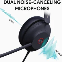 هدست یالینک مدل UH37 Mono تک‌گوش با اتصال USB و جک 3.5 میلی‌متری، مجهز به میکروفون حذف نویز برای مکالمات کاری شفاف